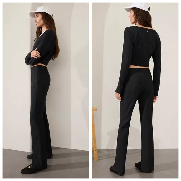 Athleta Move Easy Split Hem Pant Nylon Stretch Black Size 0 NWT - Picture 2 of 13